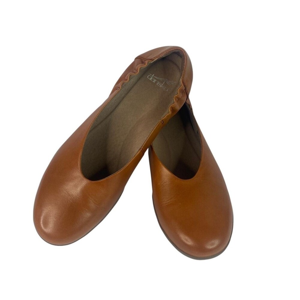 Dansko Shoes Womens Size 9.5 EU 40 Brown Kira Leather Flats Slip On Comfort